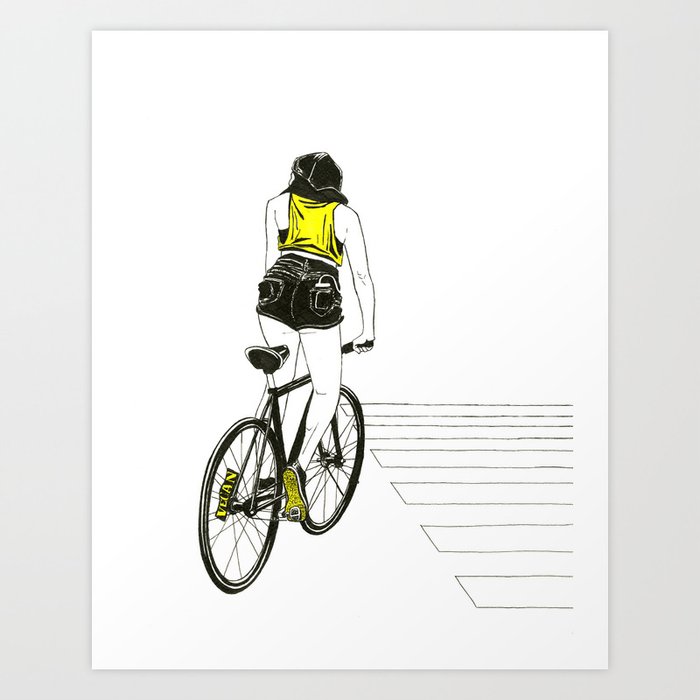 Vegan Fixie Girl Art Print by beth krynick Society6