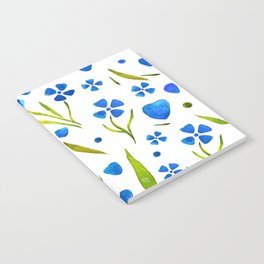 Blue and green flowers Notebook