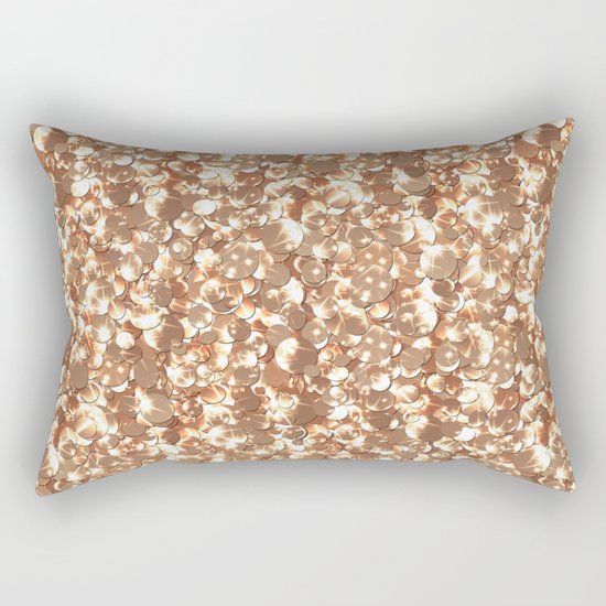 Golden confetti glitter sparkl Rectangular Pillow