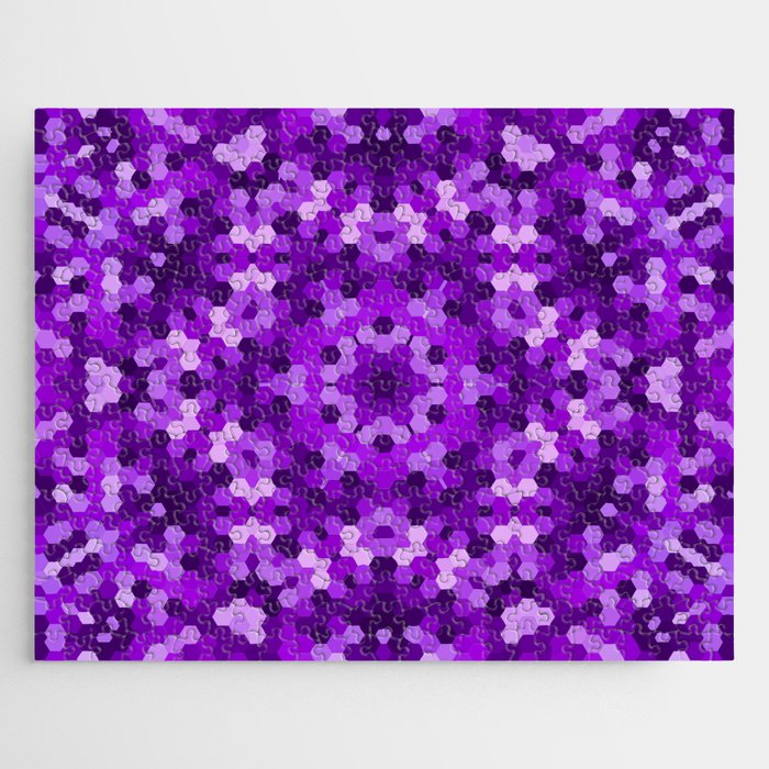 Purple Kaleidoscope Hexagons Jigsaw Puzzle