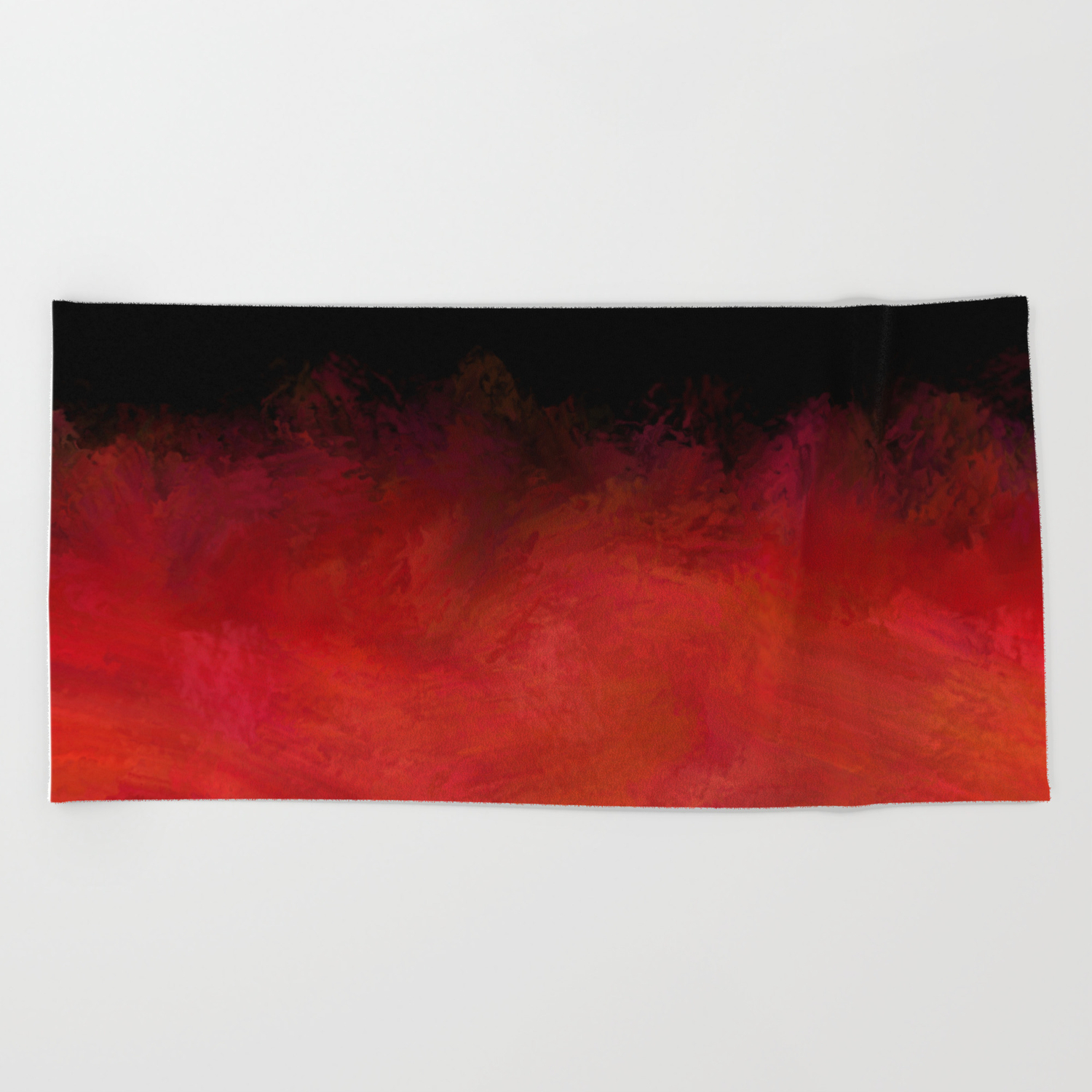 Abstract Red Black Dark Matter Beach Towel By Katherinefriesen