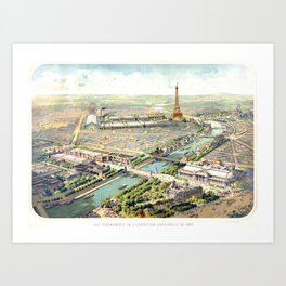 Vintage Paris Print: Paris World Fair 1900 Art Print