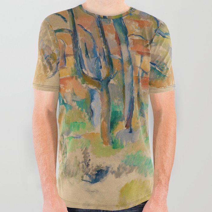 Trær og hus, Provence by Paul Cézanne (1885) All Over Graphic Tee