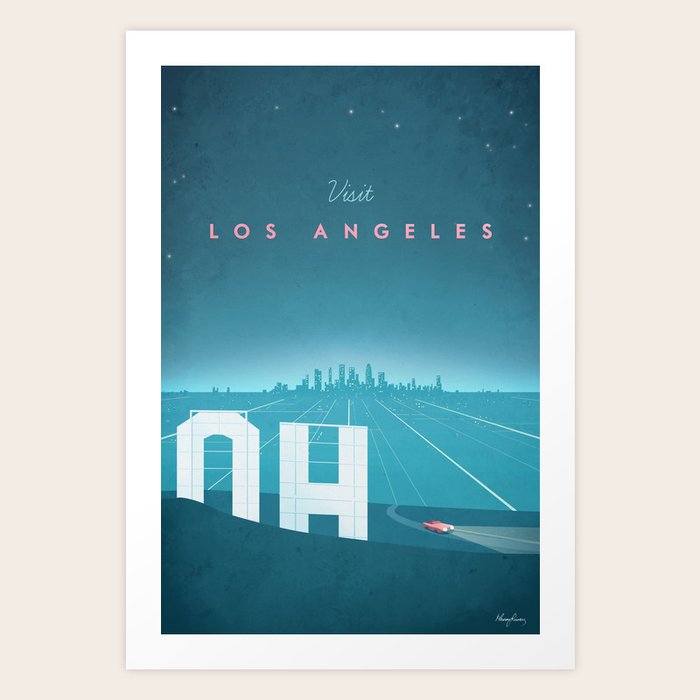 Vintage Los Angeles Travel Poster Art Print by Travel Poster Co. Society6