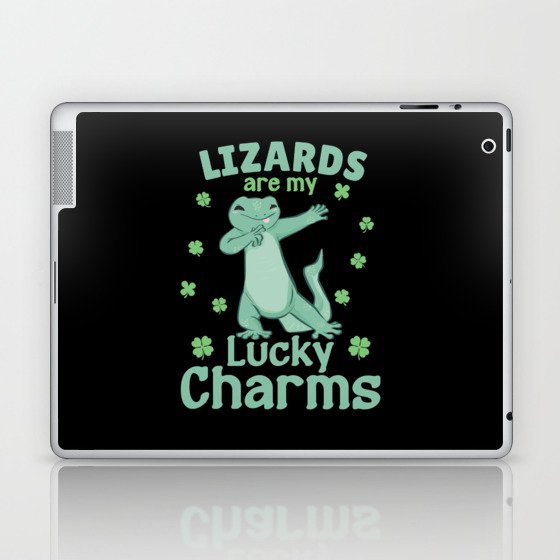 Lizards Are My Lucky Charms St Patrick's Day Laptop & iPad Skin