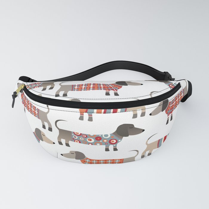 Dachshund Sausage Dogs in Woolly Knitwear Fanny Pack