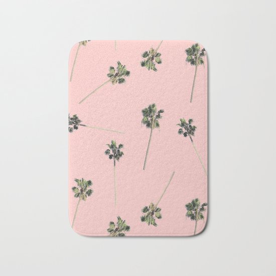 Palms on Pink Bath Mat