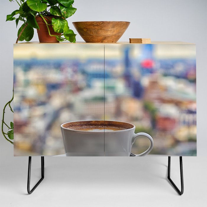 Great Britain Photography - Coffee By The Outstanding City View Credenza