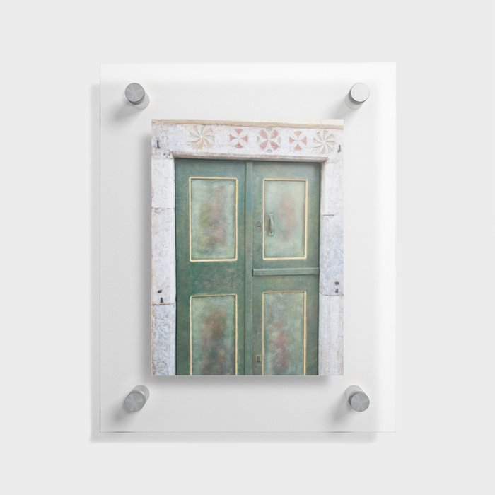 Santorini Oia Green Door Dream #1 #minimal #wall #decor #art #society6 Floating Acrylic Print