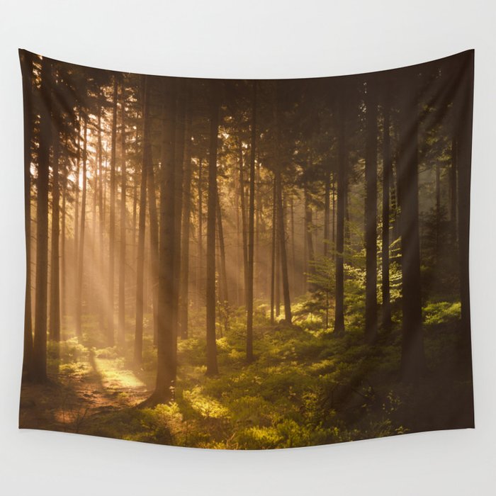 Morning forest Wall Tapestry
