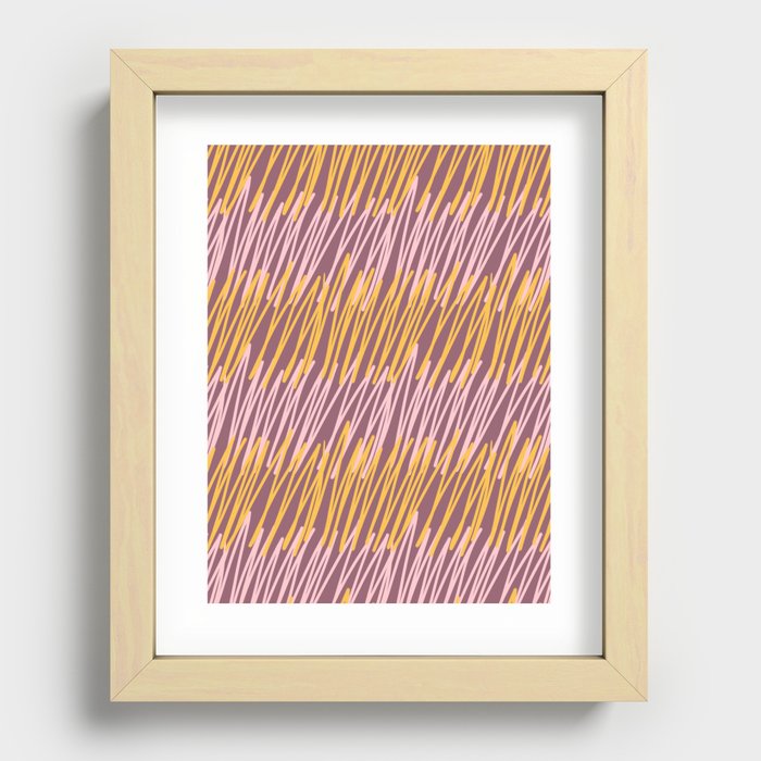 Scribbled Impatience 4A | Mauve and Yellow | Pattern Recessed Framed Print