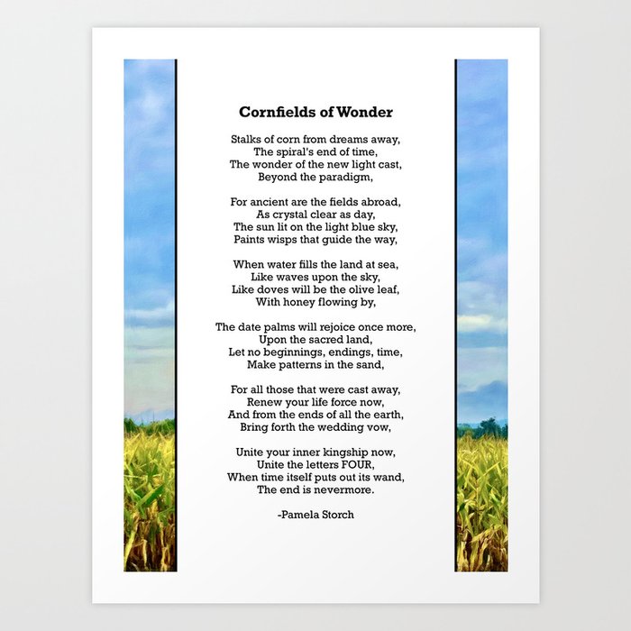 Cornfields of Wonder Poem Art Print