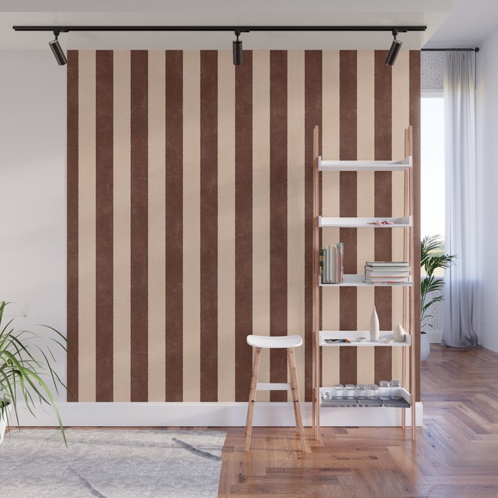 STRIPES 001 M - Cacao Wall Mural