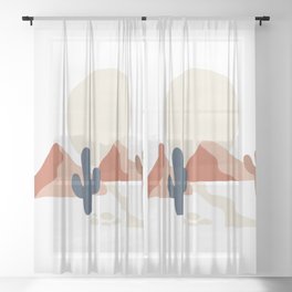 Abstract Desert Art Print 01, Modern Art V2 Sheer Curtain