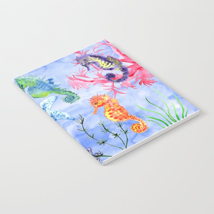 Seahorses And Starfish With Corals Notebook
