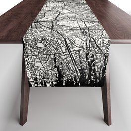 TOKYO - Japan. Monochrome City Map Table Runner