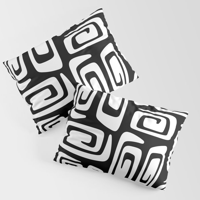 Mid Century Modern Cosmic Abstract 611 Black and White Pillow Sham