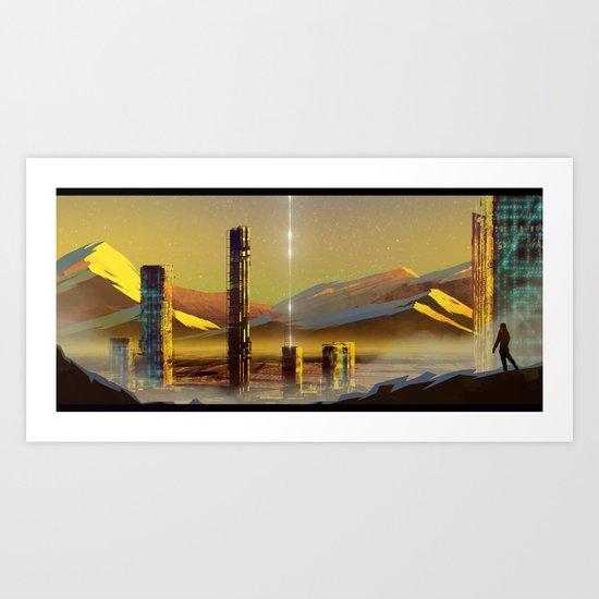 Distant land Art Print