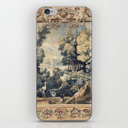 Antique 17th Century Verdure Bird Forest French Tapestry iPhone Skin