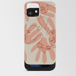 Terracotta Pastel One Line Faces iPhone Card Case