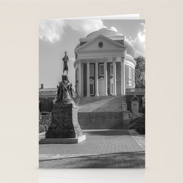 Charlottesville Virginia Campus Black White Print Stationery Cards by