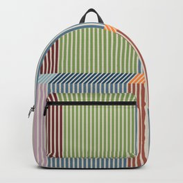 Linear Bauhaus Pattern 1 Backpack | Decor, Thin, Graphic, Retro, Inspired, Linear, Bauhaus, Dominique Vari, Lines, Geometric 