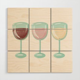 Wine Glasses Wood Wall Art