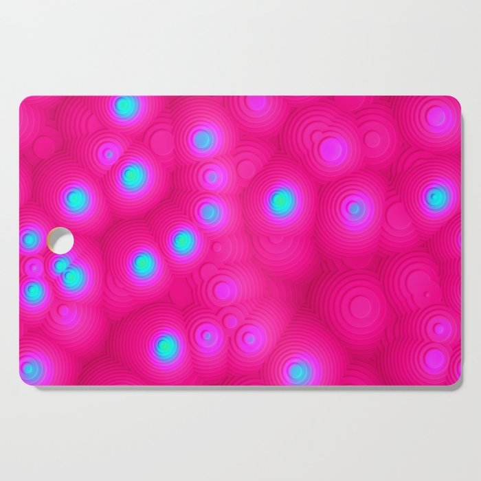 Bright Pink Circles Cutting Board