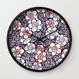 Oriental flower design Wall Clock