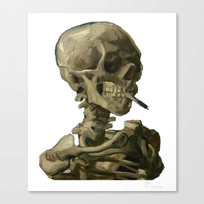 Van Gogh Head Of Skeleton Artwork Skull Reproduction Posters