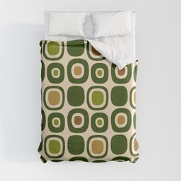 Mid Century Modern Modern Organic Shapes Pattern 321 Green Duvet Cover