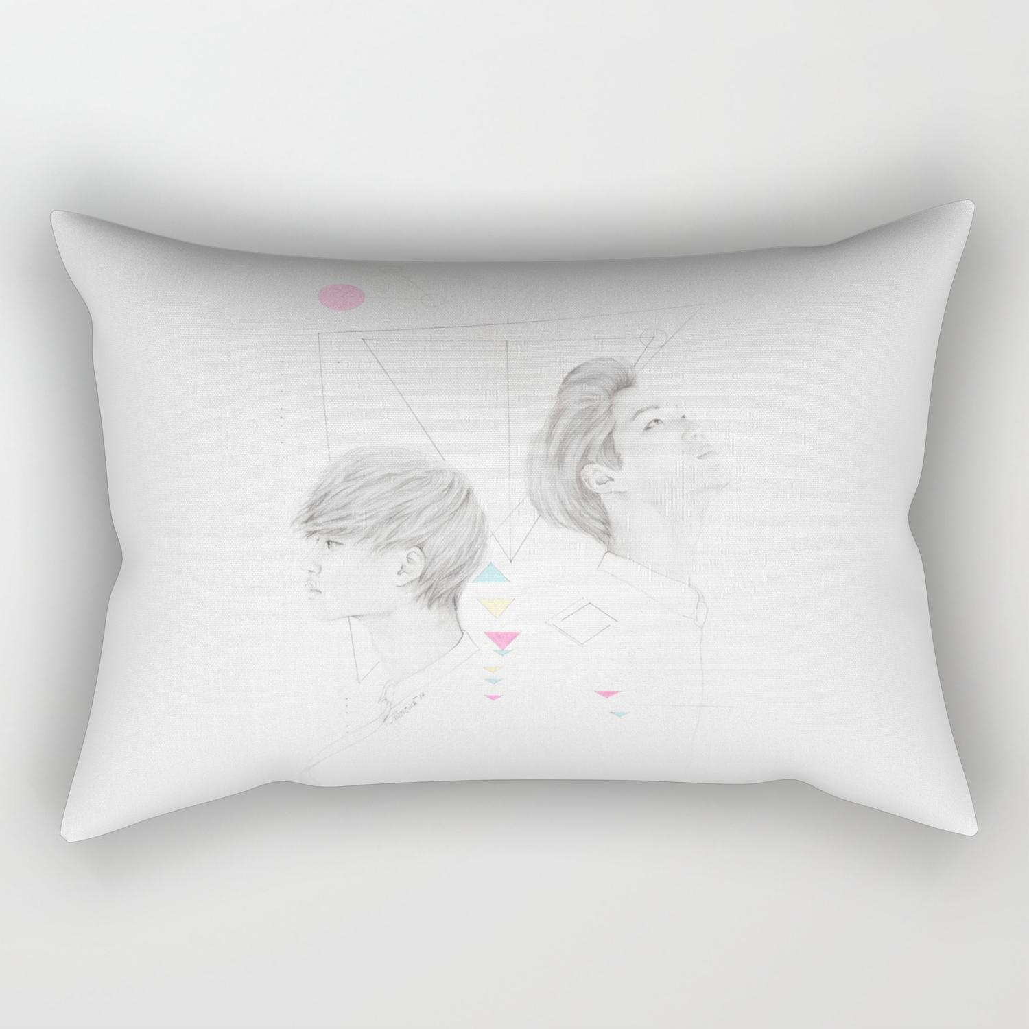 Between Two Points Rectangular Pillow By Gaborovna Society6