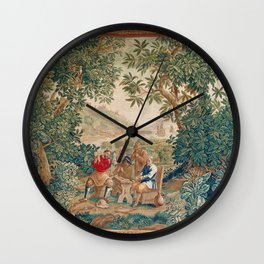 Verdure 18th Century French Tapestry Print Wall Clock