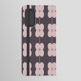 Midcentury Modern Pink and Purple Flowers  Android Wallet Case