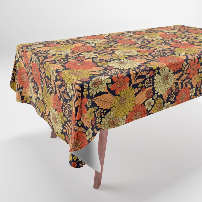 Orange & Yellow Zinnias Tablecloth