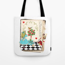 Alice's Book Alice in Wonderland Tote Bag | Queenofhearts, Drinkme, Childrensart, Fairytale, Nurseryart, Vintage, Drawing, Illustration, Digital, Other 