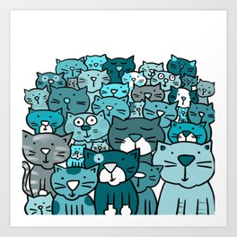 Monochrome Cats Art Print