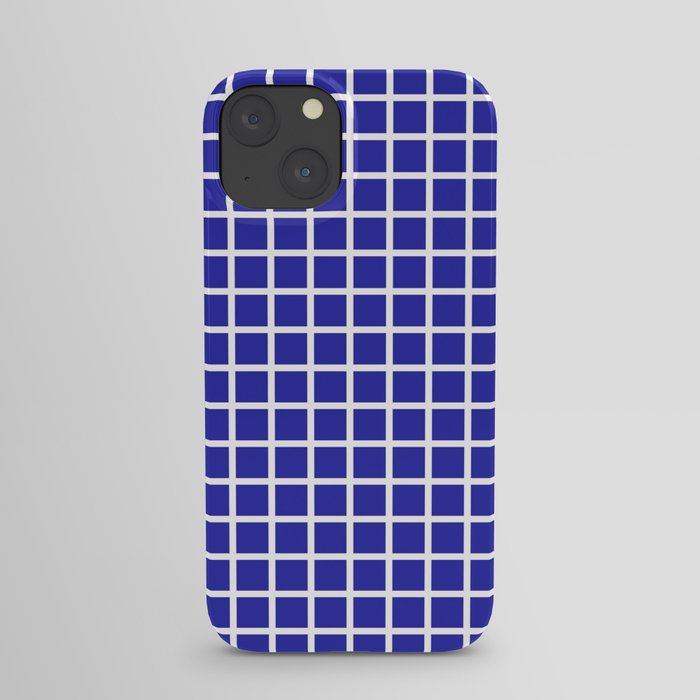 Grid (White & Navy Pattern) iPhone Case