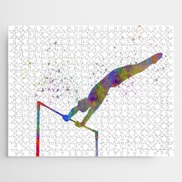 parallel bars sport in watercolor Jigsaw Puzzle