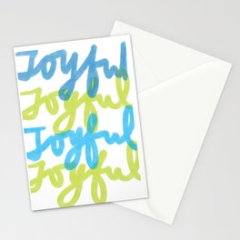 JOYFUL HEART Very Joyful Blue & Green Stationery Card