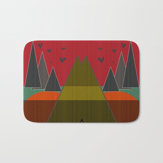 Abstract pattern . Mountains. Bath Mat