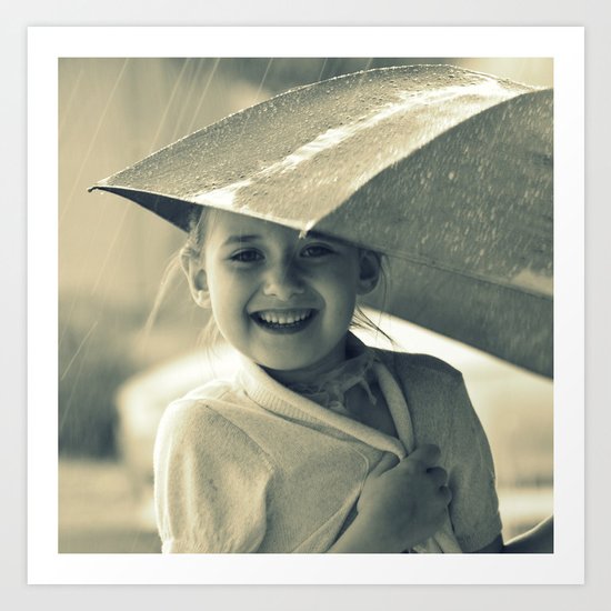 laughing in the rain Art Print