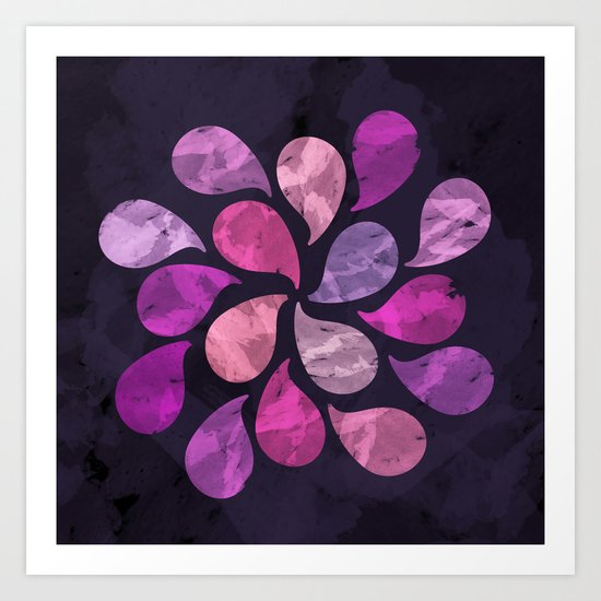 Abstract Water Drops Art Print