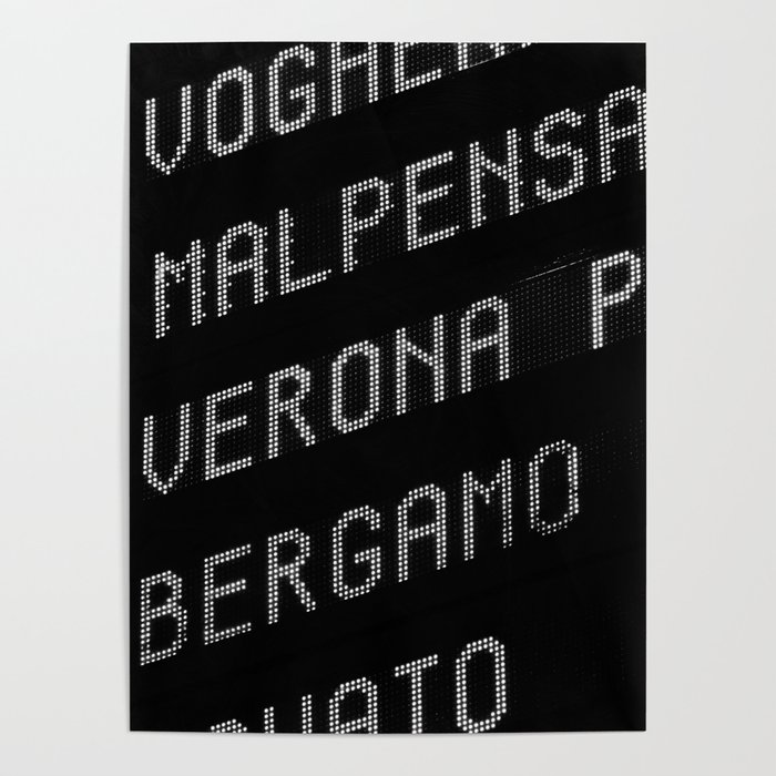 Milan Railway Station Timetable Poster by Carolina Reina Society6
