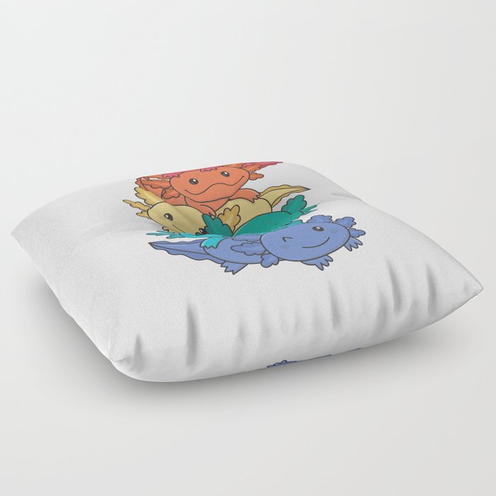 Rainbow Flag Gay Pride Lgbtq Axolotl Floor Pillow
