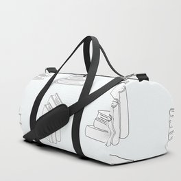 Stack of Books White Flat Design Seamless Pattern Duffle Bag