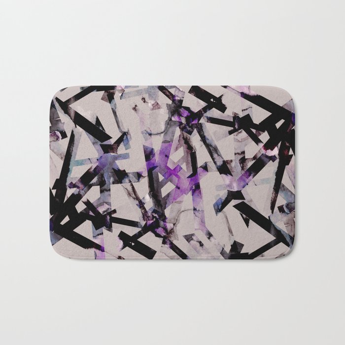 Abstract pattern (purple & black) Bath Mat