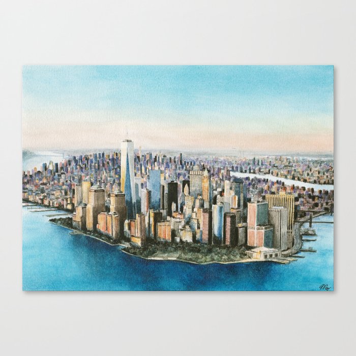 New York City in Watercolor Canvas Print