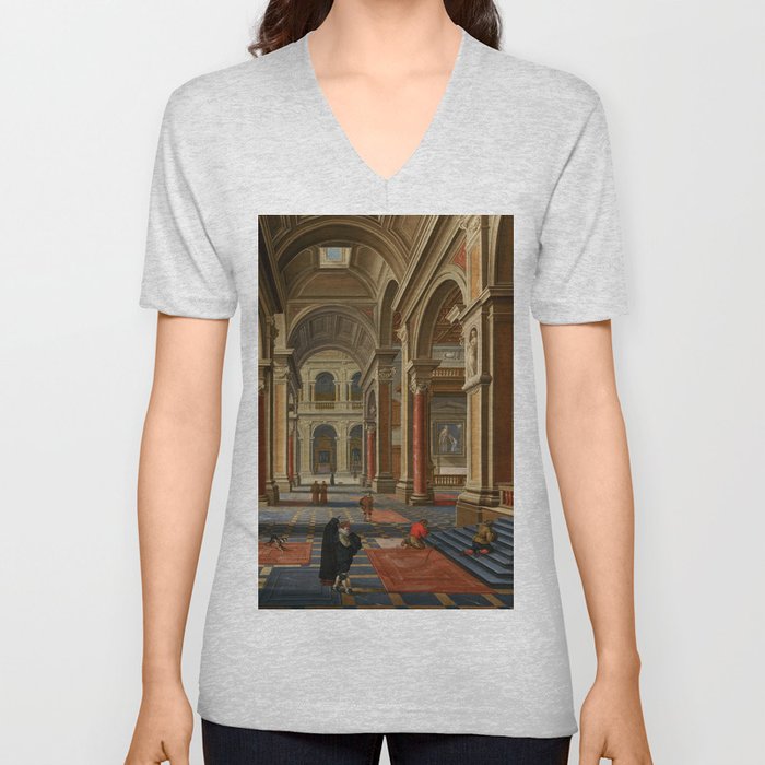 Bartholomeus van Bassen "Interior of a Catholic Church" V Neck T Shirt