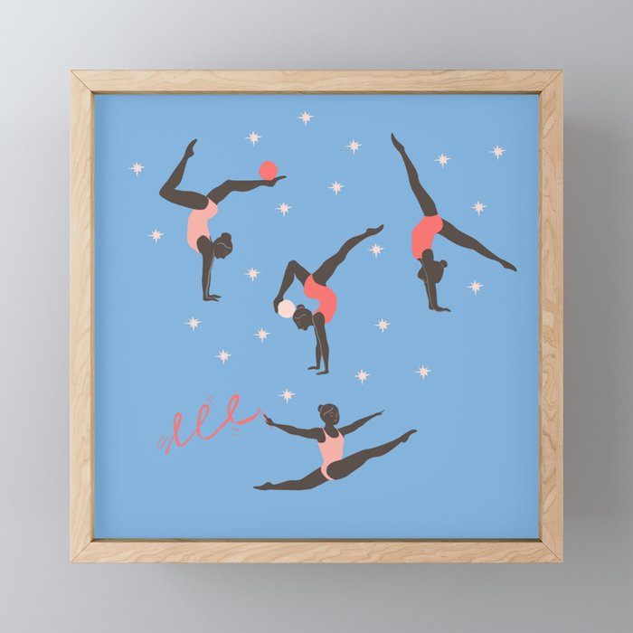 The gymnasts Framed Mini Art Print